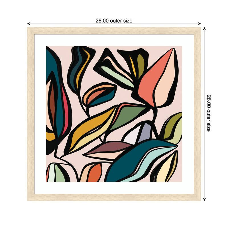 Kate and Laurel Fanciful Ficus SQ Expansion by Alicia Bock Framed Wall Art Print