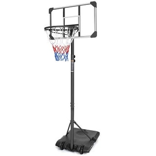 5.6 to 7FT Portable Basketball Goal System, Stable Base, 28" Backboard