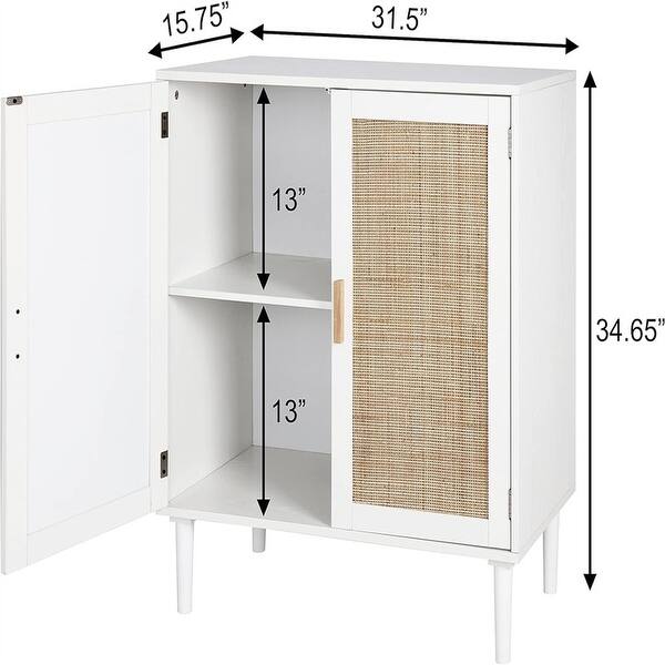 dimension image slide 2 of 3, Sideboard Buffet CabinetKitchen Storage Cabinet - 15.8"D x 31.5"W x 34.6"H