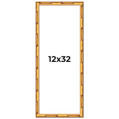 12x32 Frame Gold Bamboo Picture Frame Modern Photo Frame Includes UV Acrylic Shatter Guard Front Acid Free Foam Backing Board