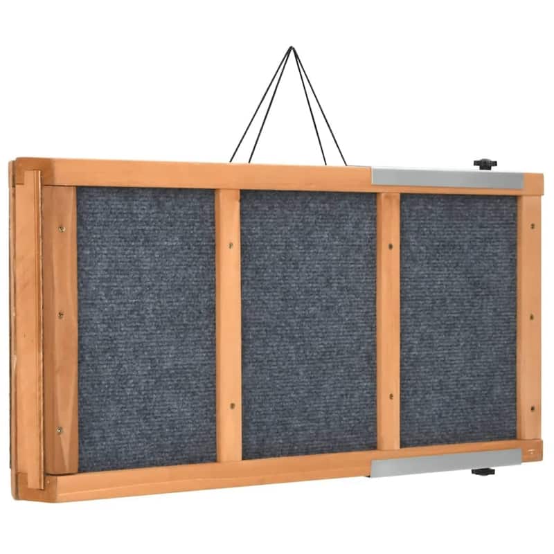 vidaXL Dog Ramp Gray 47.2"x11.8" Solid Wood Fir - 47.2" x 11.8" x 1.2"