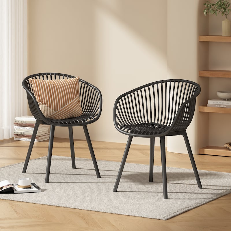Santa Indoor/Outdoor Polypropelene Plastic Accent Chair (Set of 2) by Christopher Knight Home