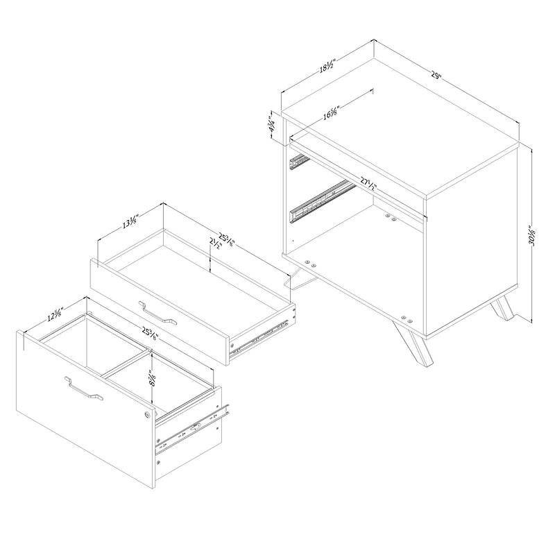 South Shore Helsy 2-Drawer File Cabinet