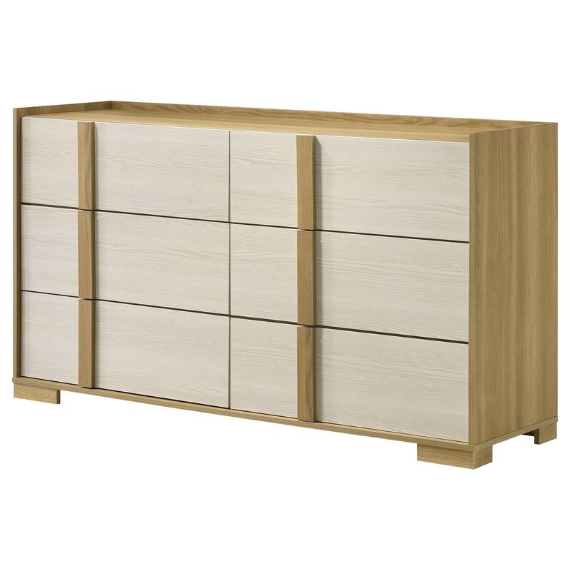 Hyland 6-drawer Dresser with Mirror Natural