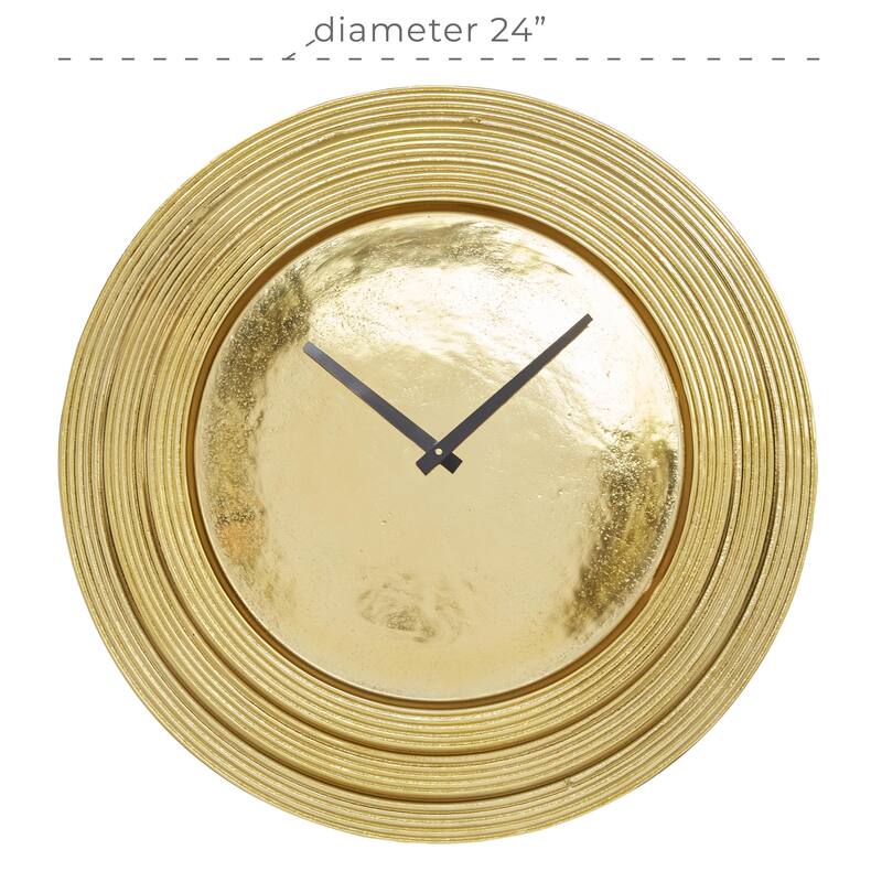 Aluminum Metal Decorative Wall Clock - Silver or Gold - Roche River Decor