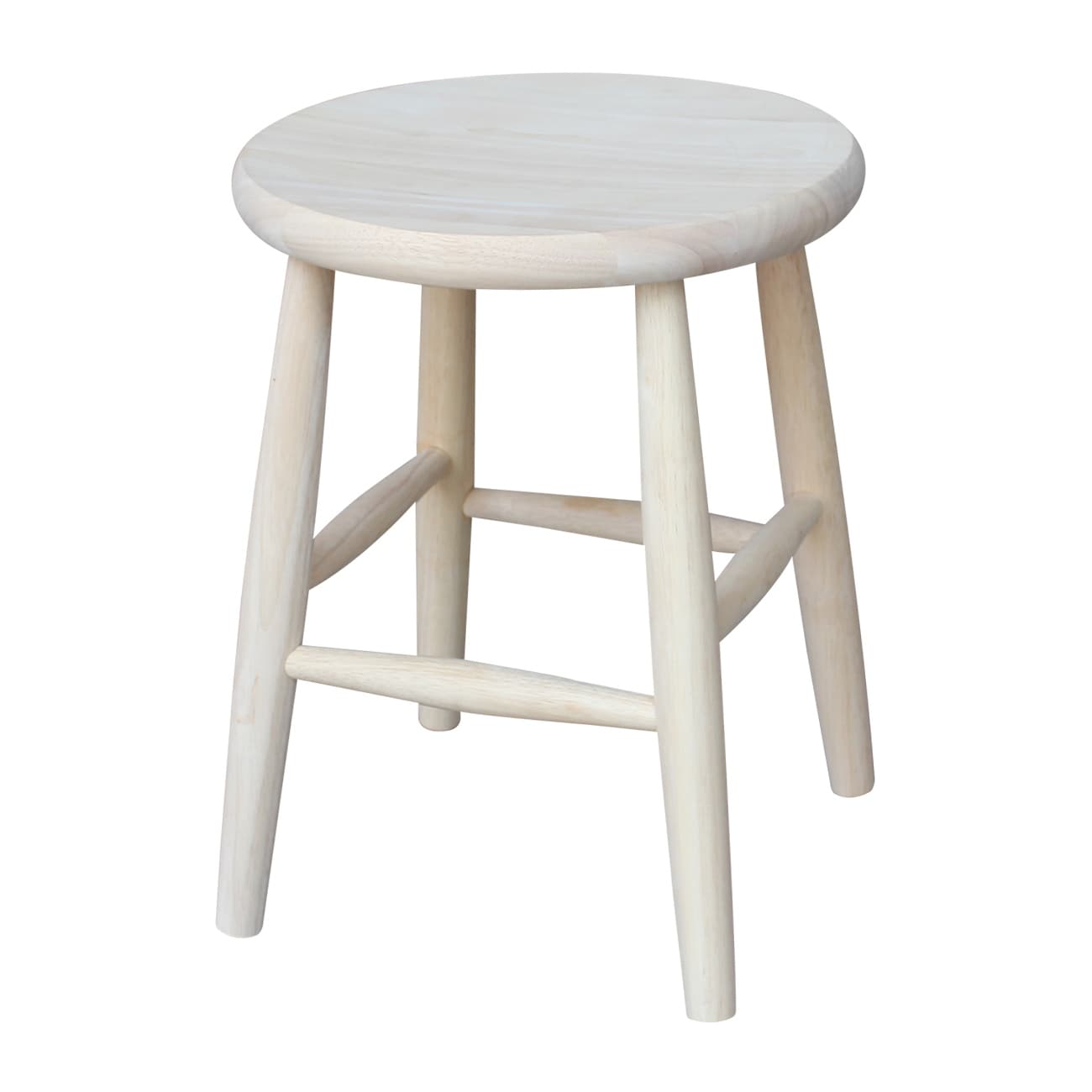 International Concepts 18-inch Round Scooped Seat Solid Wood Stool