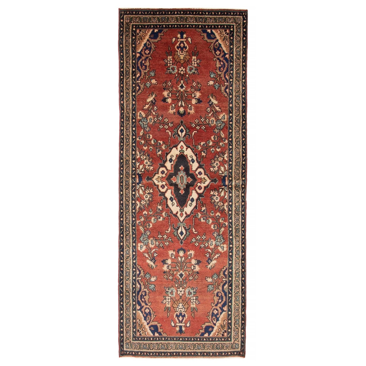 ECARPETGALLERY Hand-knotted Andelz Red Wool Rug - 3' 5" x 9' 10"