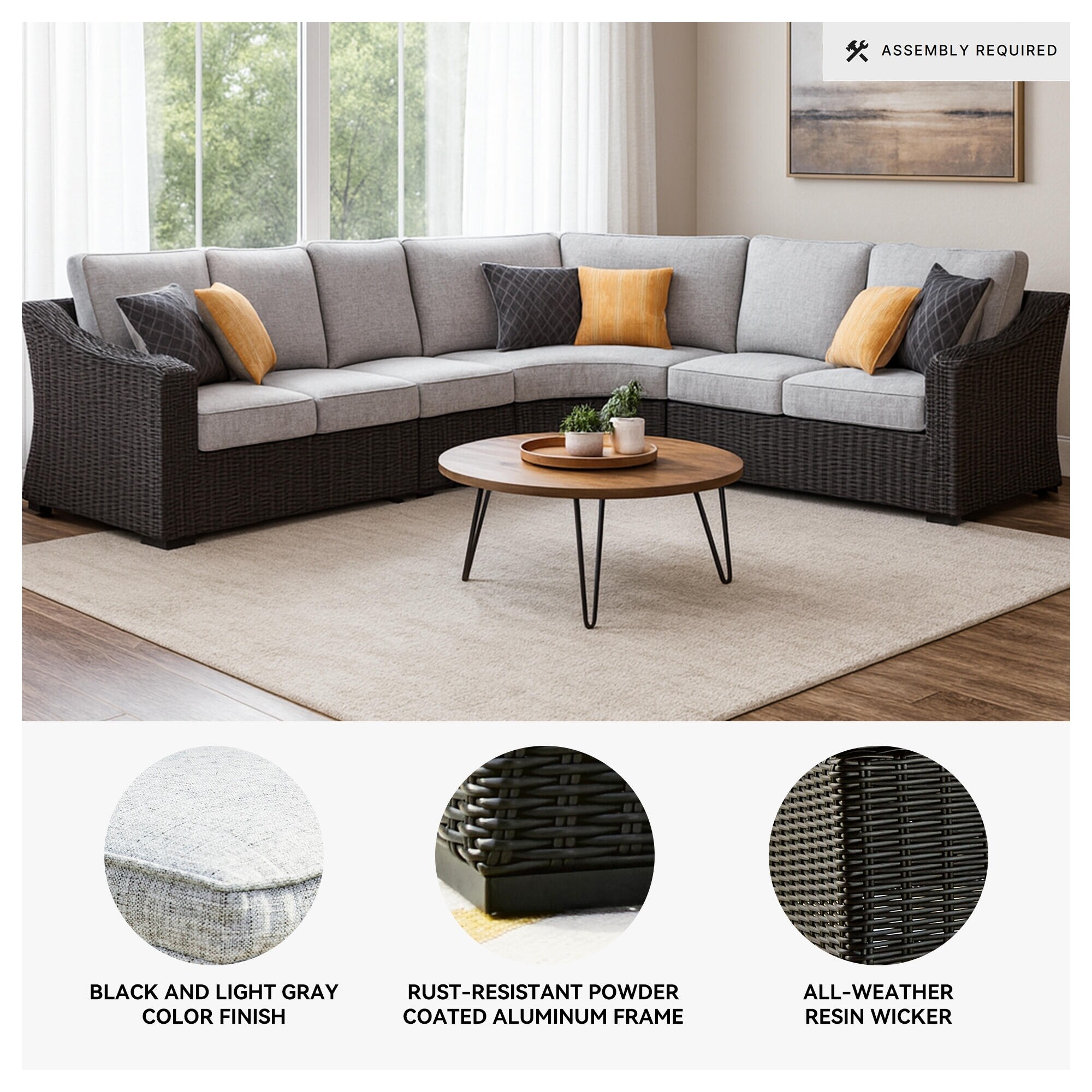 Signature Design by Ashley Beachcroft Black/Gray 4-Piece Outdoor