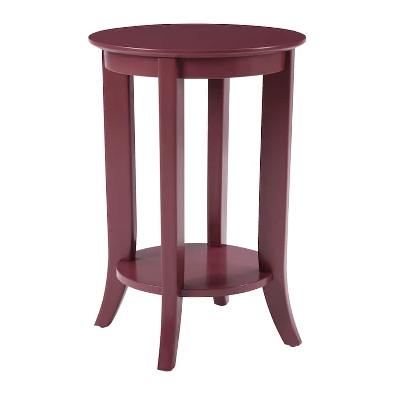 Golden Side Round Table - Maroon Round Top