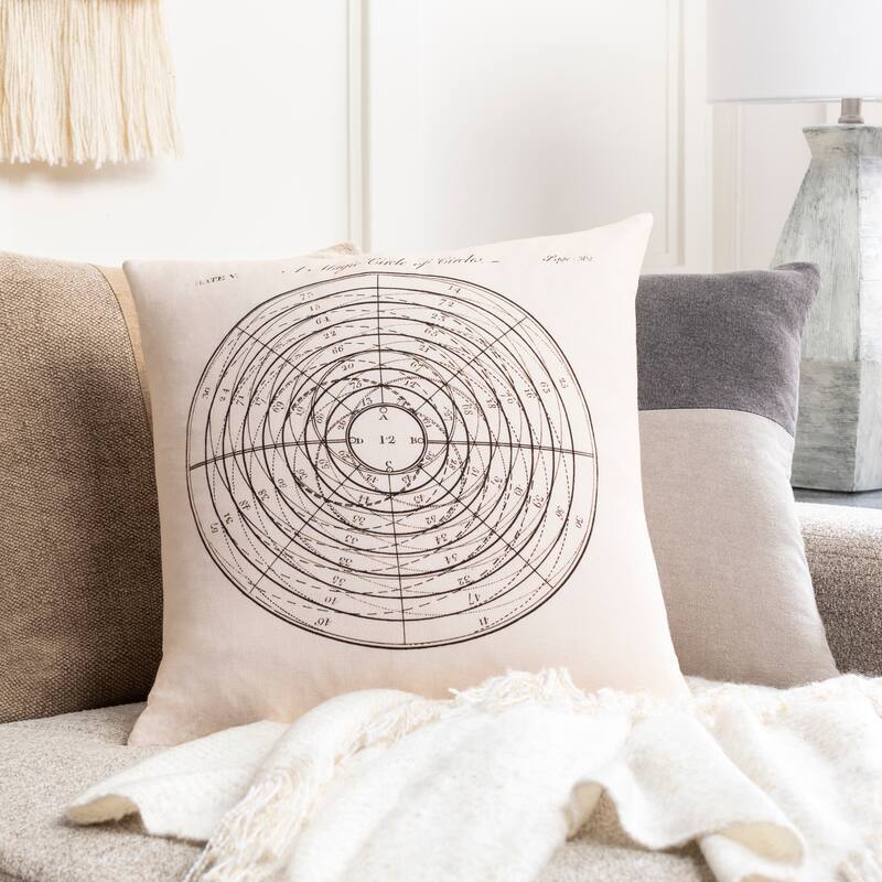 Artistic Weavers Rondeau Scientific Illustration Printed 18-inch Throw Pillow - Cover Only