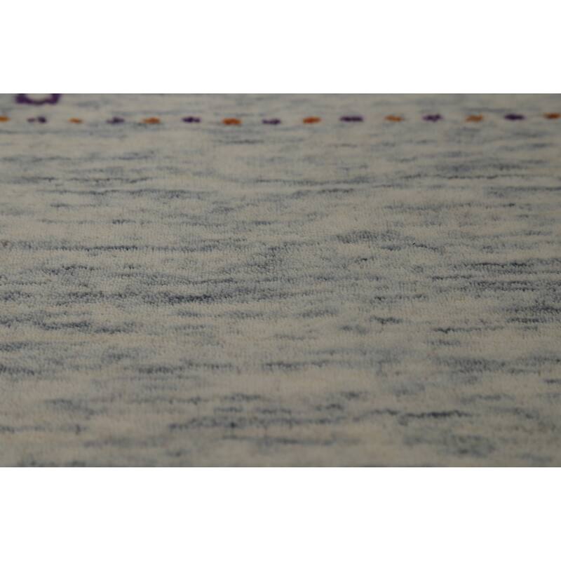 Hand Knotted Oriental 100% Wool Carpet Tribal Animal Pictorial Beige & Ivories Gabbeh Area Rug - 7' 10'' X 5' 2''