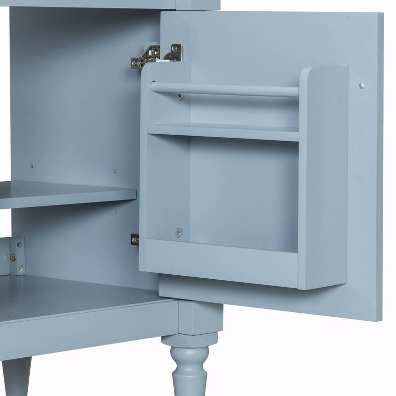 36" Bathroom Vanity with Sink, Freestanding Bathroom Cabinet with Ceramic Basin, Flip Drawer