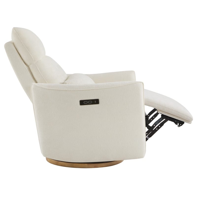 Spruce & Spring Power Swivel Recliner Chair Dual-Motor Nursery Glider with Lumber Pillow