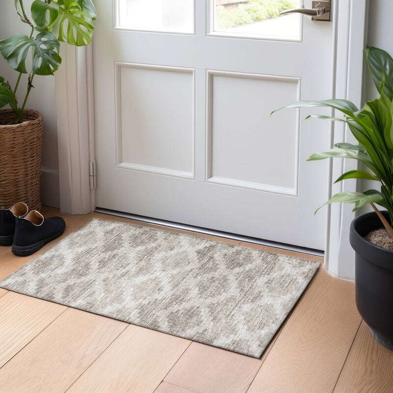 Premium Washable Super Soft Boho Moroccan Mayfield Rug - Tan - 1' 8" x 2' 6" - Rectangle