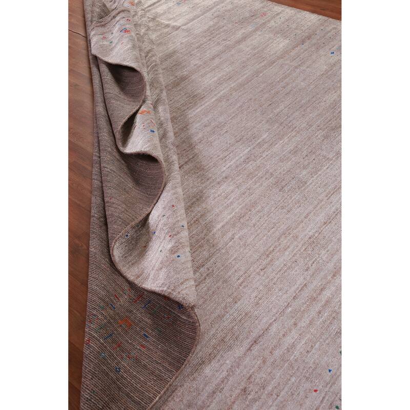 Hand Knotted Oriental 100% Wool Carpet Tribal Animal Pictorial Brown Gabbeh Area Rug - 11' 9'' X 8' 10''