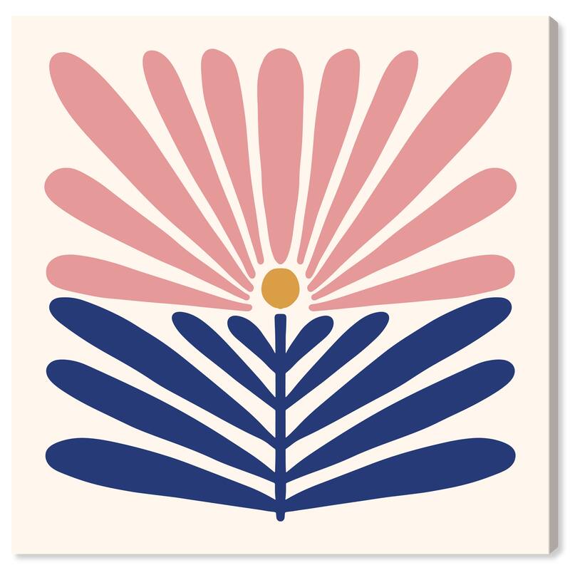 Wynwood Studio Canvas Floral and Botanical Half Half Plant Pink and Rose Pink Modern & Contemporary Wall Art Canvas Print - 30 x 30