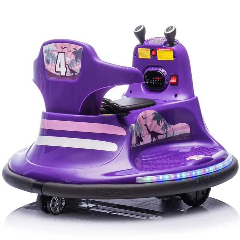 12V Kids Ride On Bumper car W/Parents control,Rotate 360 degrees,Two-handed switch for direction control For kids of 2-5