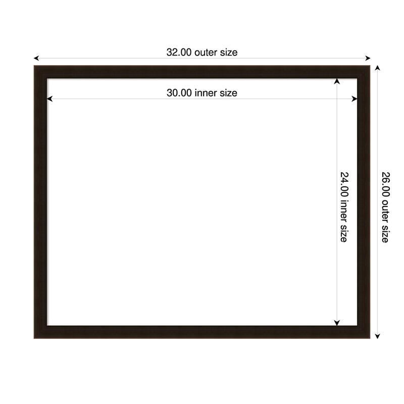 Amanti Art Espresso Brown Framed Dry Erase Magnetic Board - 32 x 26 in
