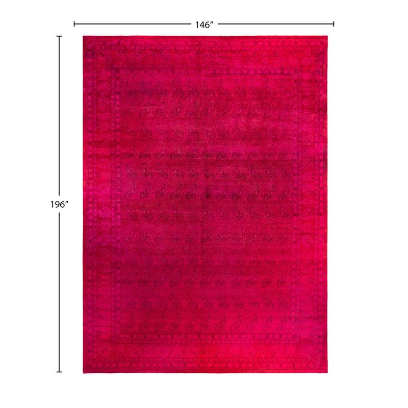Overdyed One-of-a-Kind Hand-Knotted Area Rug - Pink - 12' 2" x 16' 4"