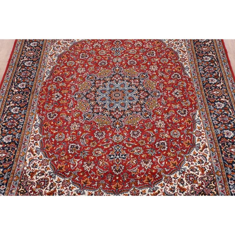 Floral Kashan Turkish Rug Dining Room Machine-Made Carpet - 9'10" x 12'8"