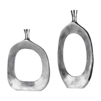 Set of 2 Cierra Aluminum Vases 30"