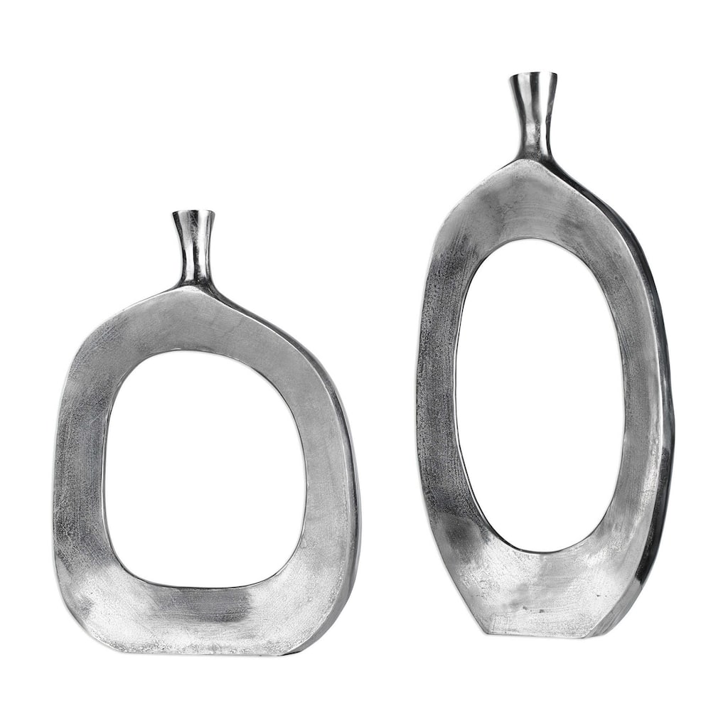 Set of 2 Cierra Aluminum Vases 30"