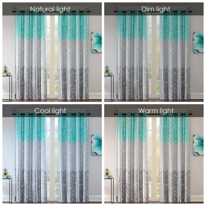 Intelligent Design Kennedy Printed Lined Total Blackout Single Window Curtain Panel