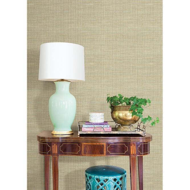Brewster Hartman Neutral Faux Grasscloth Wallpaper - 20.5in x 396in x 0.025in