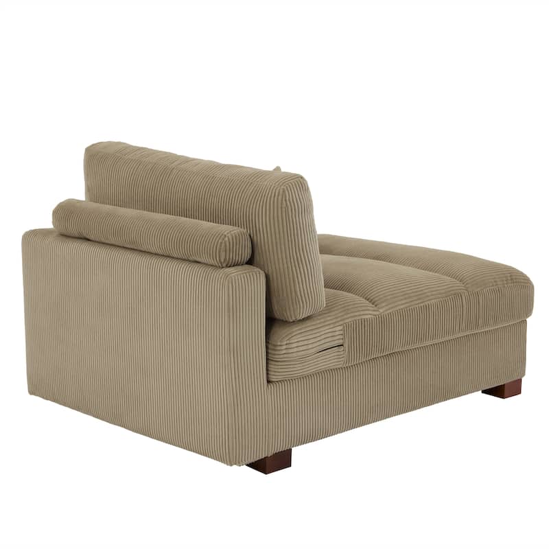 Modern Corduroy L-Shaped Sofa Chaise Lounge Couch