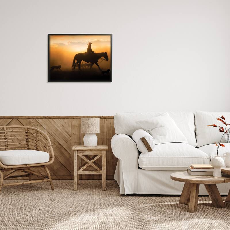 Stupell Western Horse at Sunset Framed Giclee Art Design by PBurchettePhoto