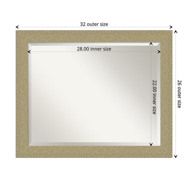 dimension image slide 5 of 6, Beveled Bathroom Wall Mirror - Mosaic Gold Frame