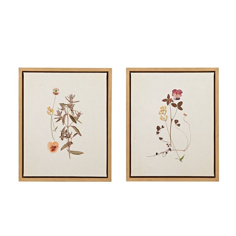 Madison Park French Herbarium 2-piece Framed Canvas Wall Art Set - Multi