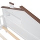 preview thumbnail 52 of 56, Wood Platform Bed with House-shaped Headboard, LED and Built-in Storage