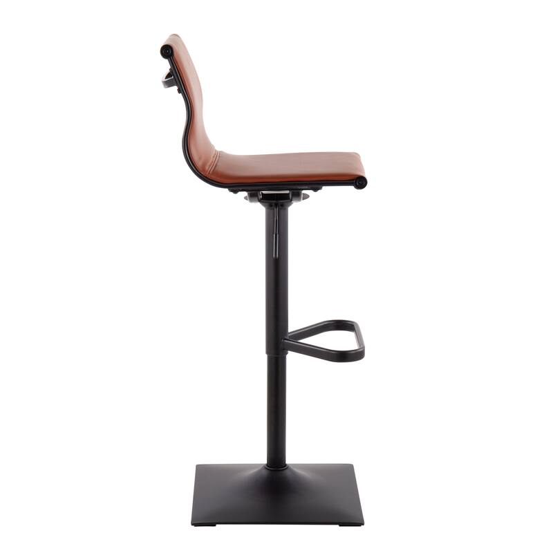 Porch & Den Bixby Adjustable Bar Stool in Black Metal