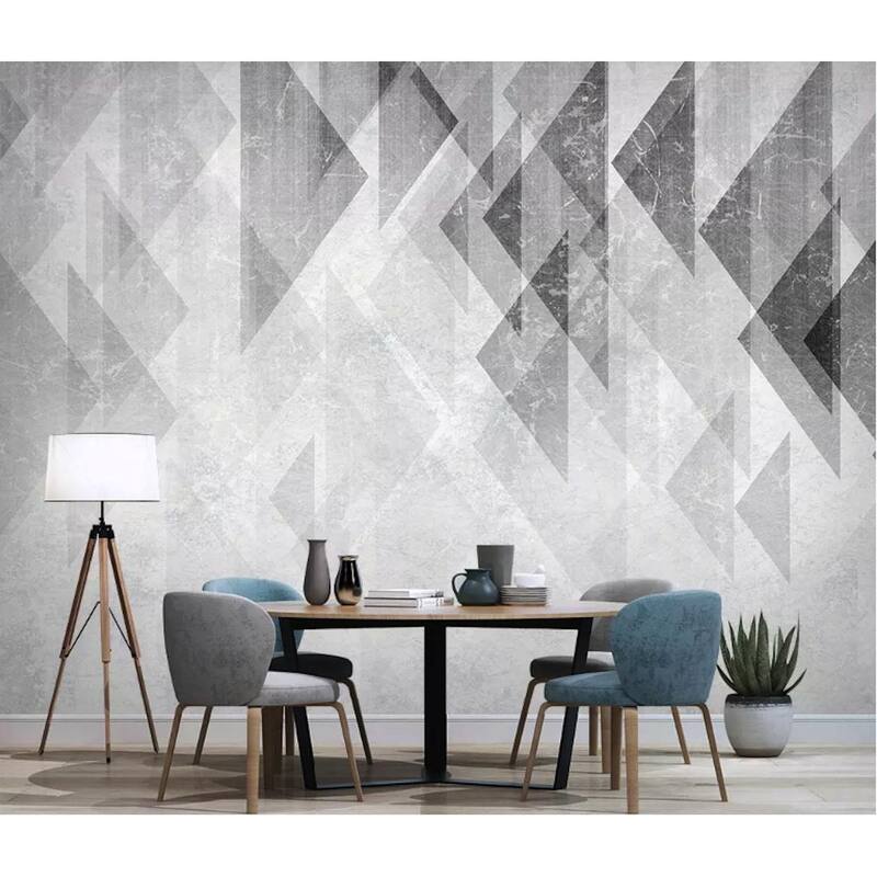 GK Wall Design Monochrome Geometric Trigon Modern Removable Wallpaper