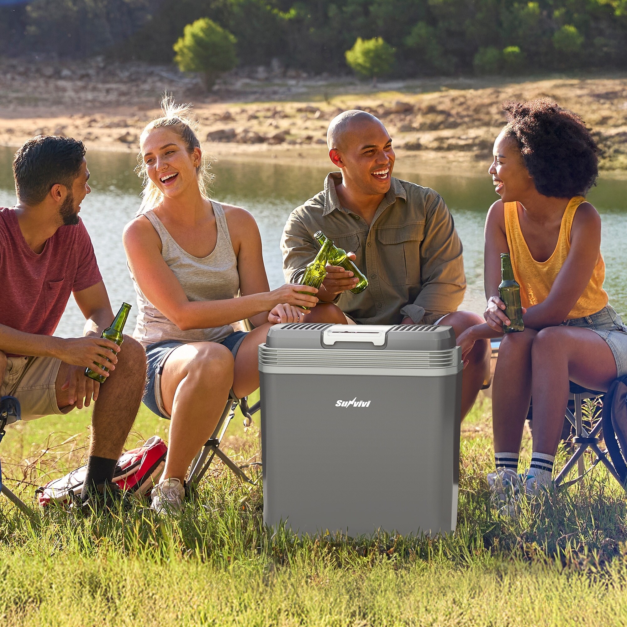 21QT Portable Electric Cooler & Warmer with Handle for Car