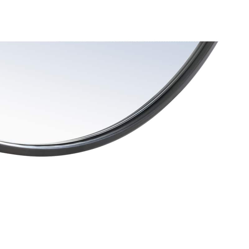Strick & Bolton Patti Metal 28-inch Round Mirror with Decorative Hook