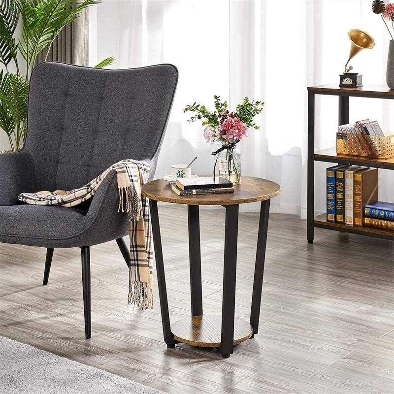 End Table for Living Room Set of 2 - 19.7"D x 19.7"W x 22.2"H