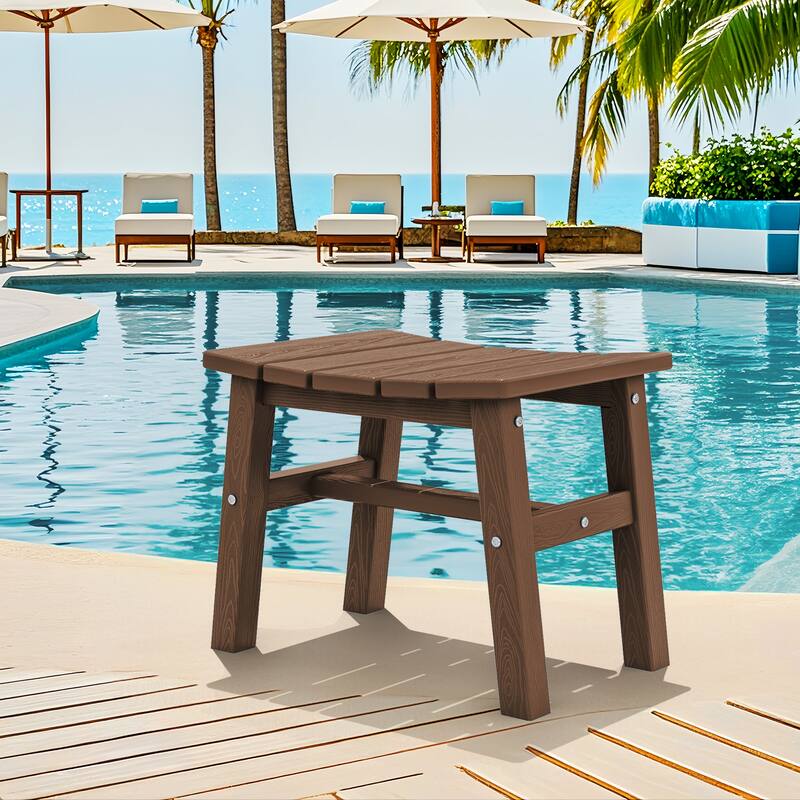 Outdoor Patio HDPE Ottoman Footstool, Extra Seat