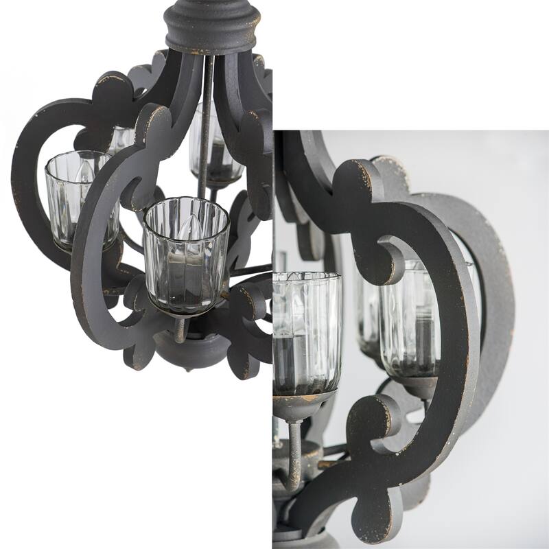 6-Light Wood Chandelier