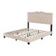 preview thumbnail 17 of 19, Queen Size Velvet Upholstered Platform Bed with Tufted Headboard and Rivet Design
