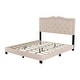 preview thumbnail 3 of 5, Queen Upholstered Platform Bed Frame with Tufted Headboard and Decorative Rivet Accents Sturdy