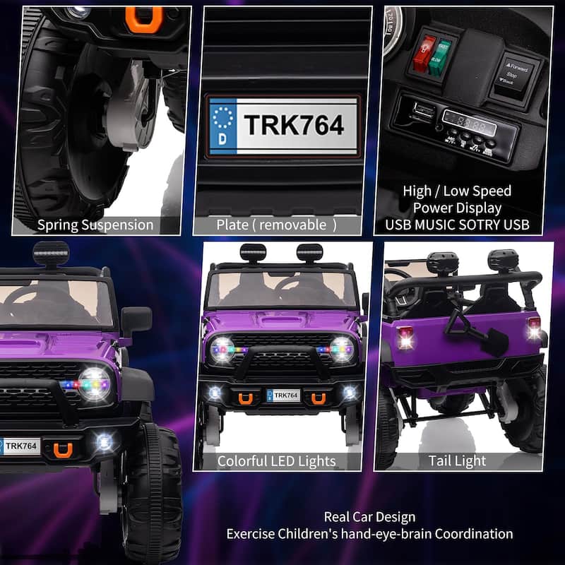 2 Seats 24V Kids Ride on Truck with Remote Control