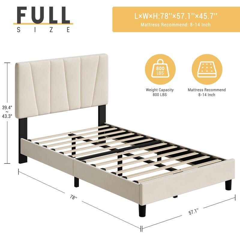 Bed Frame with Adjustable Headboard