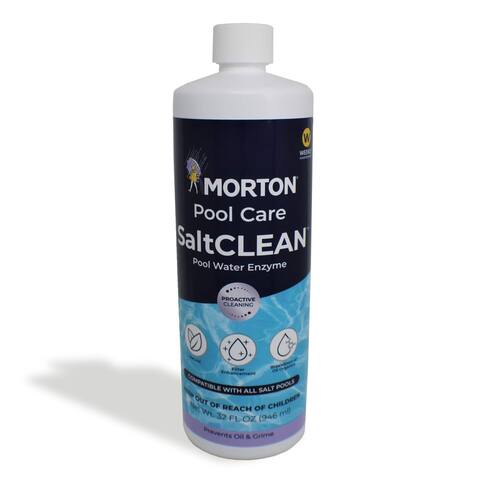 Morton Pool Care SaltCLEAN Salt Water Swimming Pool Water Enzyme, 32 Fluid Oz - 2