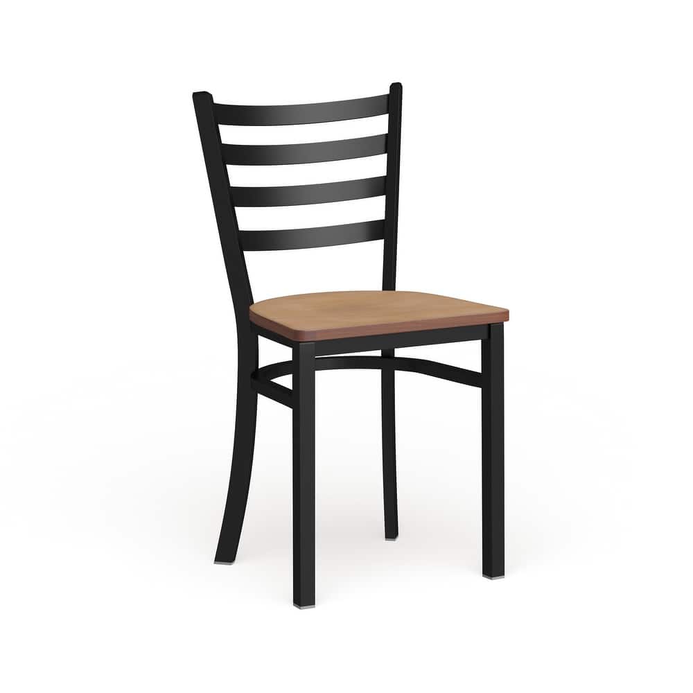 Ladder Back Metal Restaurant Chair - 16.5"W x 17"D x 32.25"H - 16.5"W x 17"D x 32.25"H