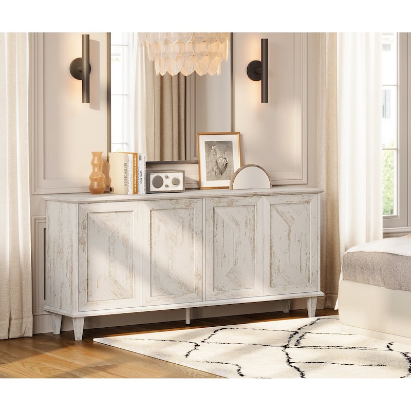Large Buffet Cabinet with Handcrafted Pop-Up Doors for Dining Room