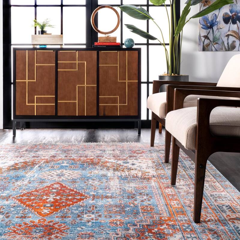 Nuloom Farley Medallion Fringe Area Rug