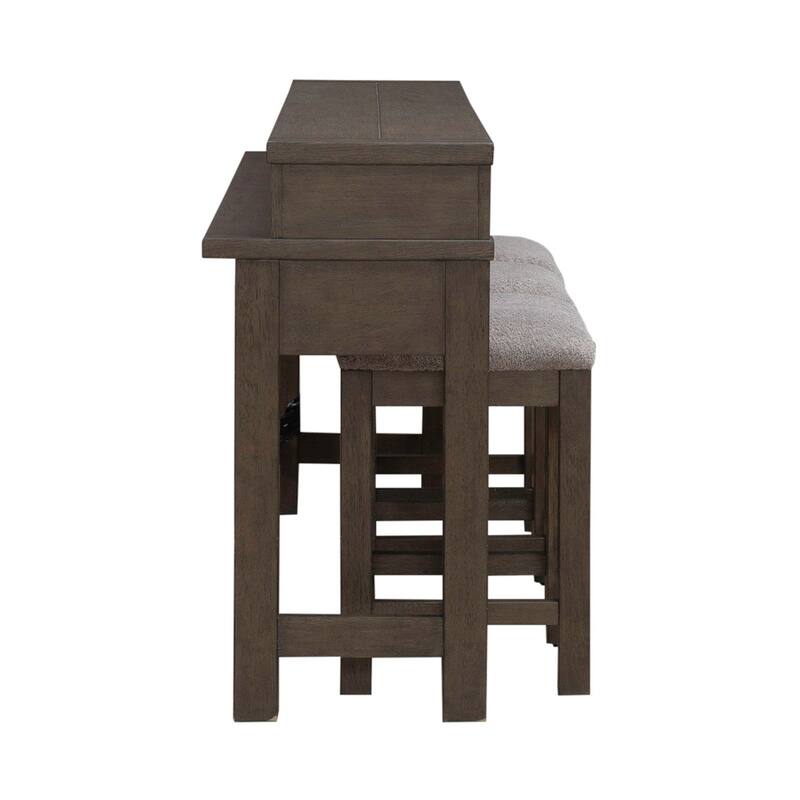 Liberty Furniture Cascade Falls Console Bar Table, Upholstered Console Stools