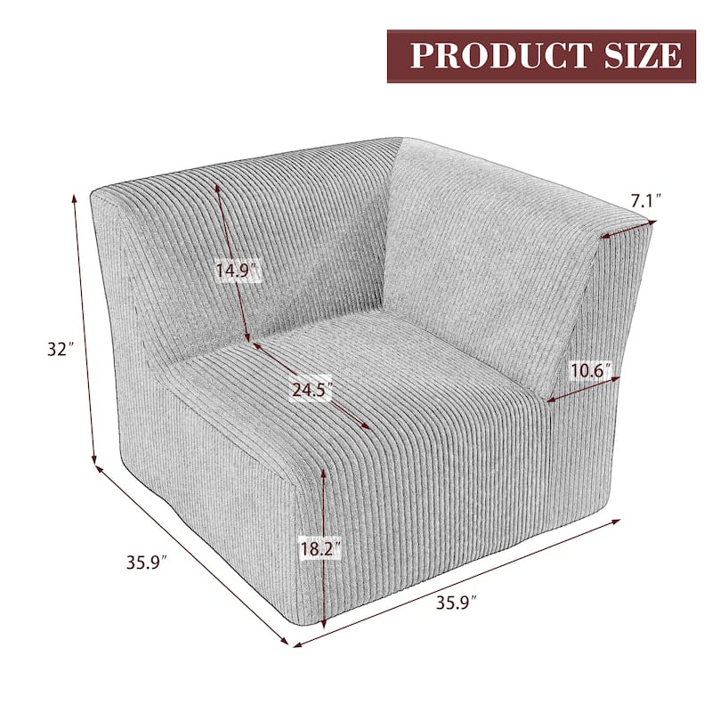 Corduroy Armchair Corner Chair For Living Room